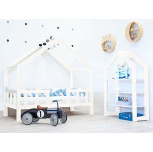 ELIS DESIGN Domečková postel dominant se zábranou premium bílá rozměr lůžka: 90 x 200 cm, šuplík, nožičky: s nožičkami a s šuplíkem