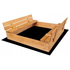ELIS DESIGN Pískoviště dřevěné s krytem/lavičkami předvrtané impregnované premium 120x120 cm varianta: impregnované