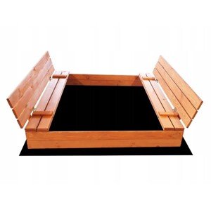ELIS DESIGN Pískoviště dřevěné s krytem/lavičkami velké předvrtané impregnované premium 140x140 cm varianta: impregnované