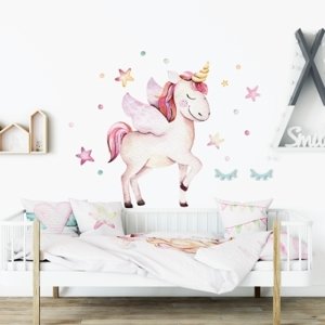 Yokodesign Nálepka na zeď - magický jednorožec Velikost: velká - L