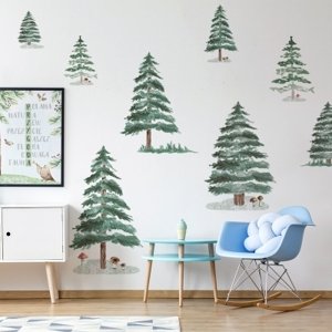 Yokodesign Nálepka na zeď - Lesní království - zimní les