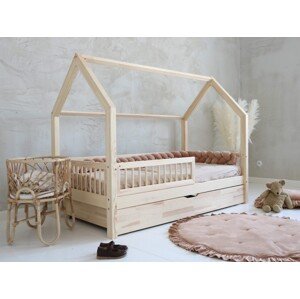 ELIS DESIGN Šuplík k domečkové posteli s plůtkem - úložný prostor barva: natur, varianta: 1 šuplík, rozměr lůžka: 90 x 180 cm