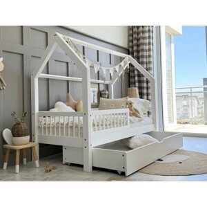 ELIS DESIGN Šuplík k domečkové posteli s plůtkem - úložný prostor barva: Bílá, varianta: 1 šuplík, rozměr lůžka: 90 x 190 cm