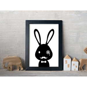 ELIS DESIGN sherlock králík na plakátě rozměr: 30 x 40 cm