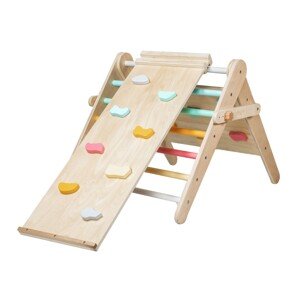 eliNeli Montessori rostoucí Piklerové trojúhelník 59 cm 3v1 s activity boardem a prknem 2v1 - fresh - 2. jakost