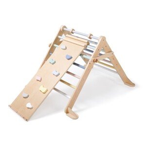 eliNeli Rostoucí montessori Piklerové trojúhelník 68 cm s prknem 2v1 - set pastel