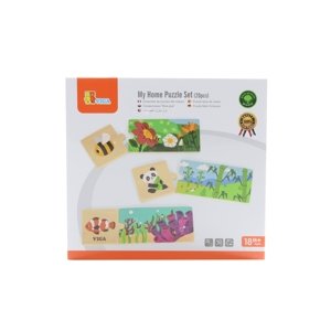VIGA Dřevěné puzzle zvířecí domovy